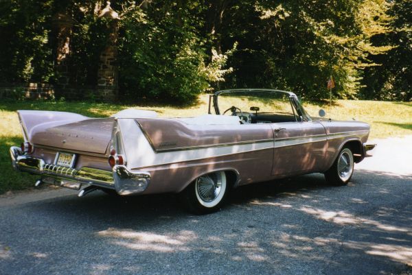 1958 Plymouth Belvedere convertible on Dusk rose